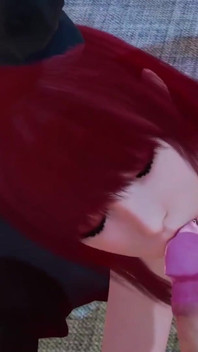 Kızıl saçlı bir succubus kötü bir sakso çekiyor