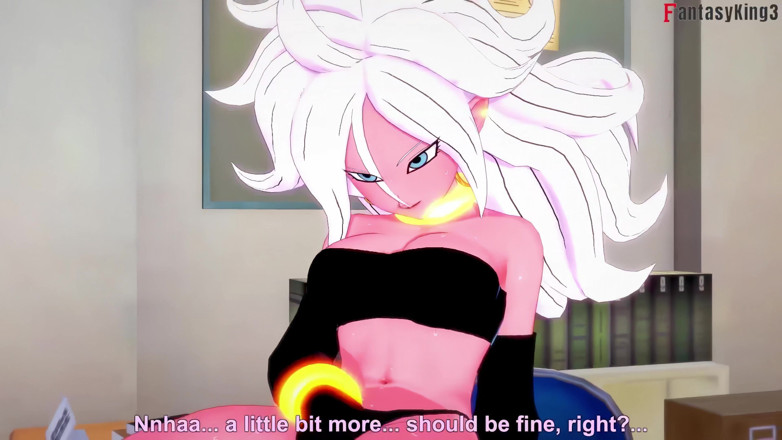 Fantasy king: Android 21 se masturba na biblioteca, então eu a ajudo - Dragon...