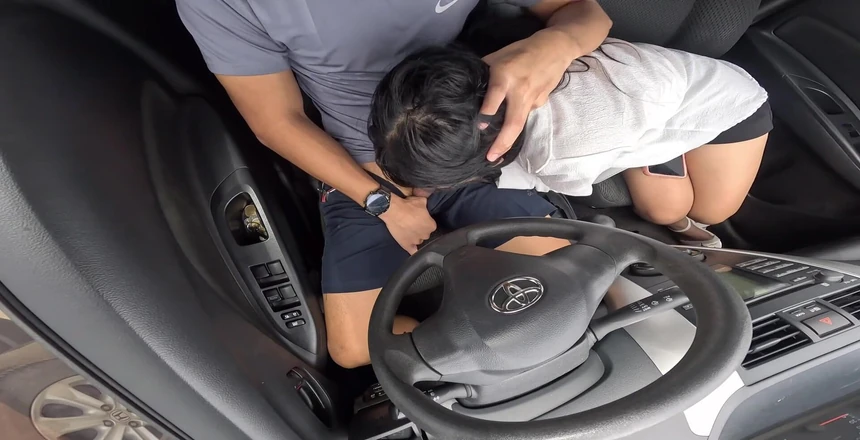 FuxxxYouu: Sloppy blowjob in the car