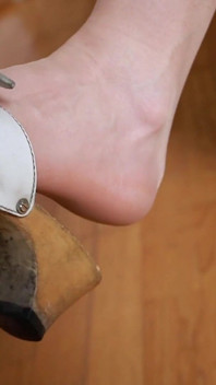 Slow Heel Dangling Asmr - Wooden Clogs, Soft Nylon Sounds