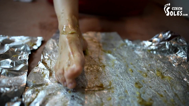 Czech Soles - foot fetish content: Food crushing and pet training by Daniela