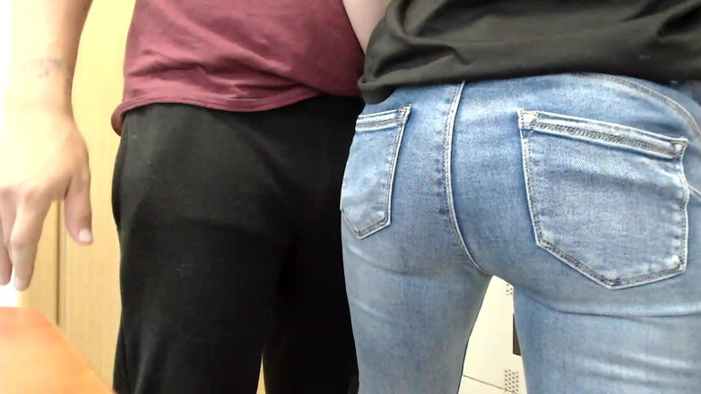 MagicStas: Sexy Ass Girlfriend in Jeans and Black Panties