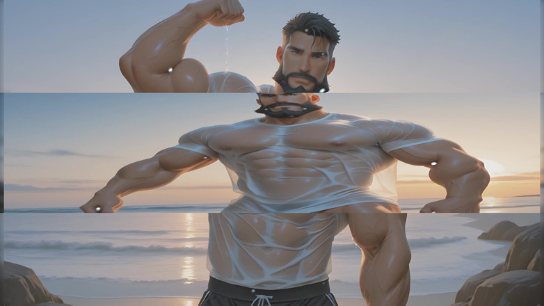 LustMen: Rockstar Hunk Solo Teasing Balls and Shaft with Cum Splatter