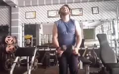 Indian Old Man with Big Chest Nude Workout