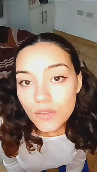Sexy Latina Girl on Her Knees Asking You to Fill Her Mouth with Milk