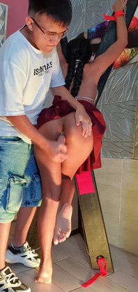 Ich habe Aron mit dem dildo ficken lassen und ich wurde gefesselt