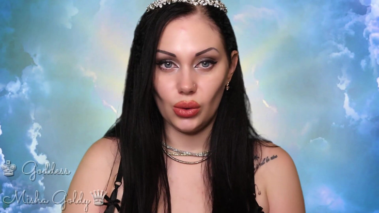 Goddess Misha Goldy: Today I will teach you that pleasure comes just through...