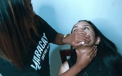 Selfgags Latina Bondage: ステファニーの手の12分:手猿轡Ibet