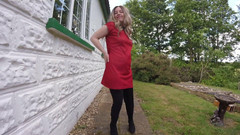 Littlevixen: Star Trek Cosplay, Ensign Haley в высоких сапогах до бедра на улице