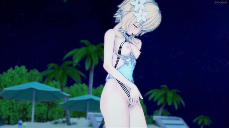 Hentai Smash: Lumine esfrega e dedilha sua buceta até ela gozar. Genshin...