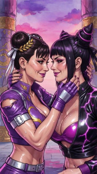 Chun Li and Juri Making Out (ai)