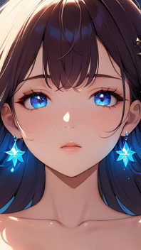 Cosmic Serenity：一个脸颊上有星尘的美丽年轻女人