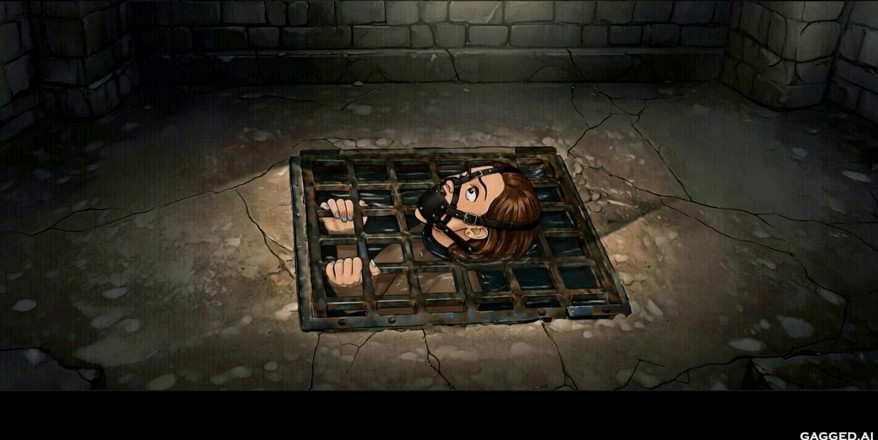 Gagged AI Cartoons: Senhora de vermelho