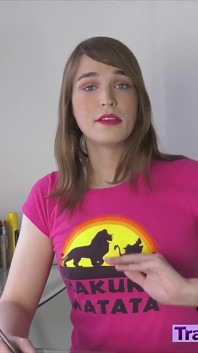 Pretty Office Trans Cums on Desk