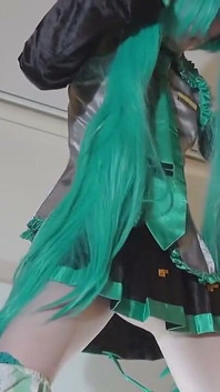 Miku Cosplayer Returns Remastered - klassisches Miku Kostüm mit Solo-Spiel und sex - 3