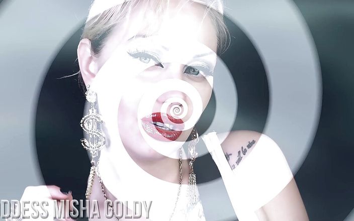 Goddess Misha Goldy: Vou implantar um pau chupando e engolindo porra na sua...
