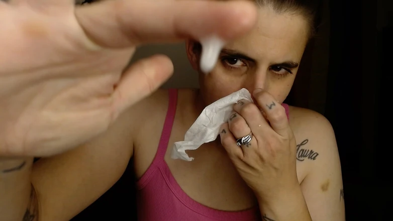 Abby Anna: Sick Girl Makes a Snotty Mess All Over Her Face