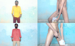 Rajesh Playboy 993: Rajesh 花花公子 993 在罐子金色淋浴中撒尿。