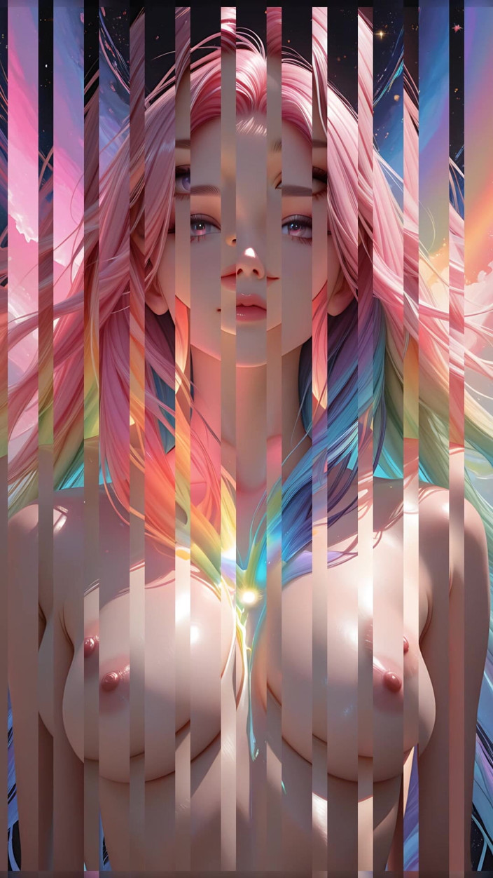 VelvetInk Studio: Rainbow Si cantik kosmik dengan fantasi mata merah jambu yang...
