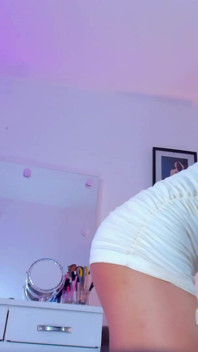 Delicious Trans in White Dress and Short Secretary