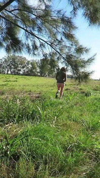 Patricia and Her Ass Walks Among the Pines