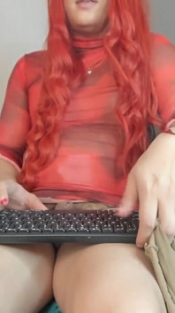 Masturbation Fat Cock Xxl of Latina Trans on Valentine's Day Hot Pantyhose