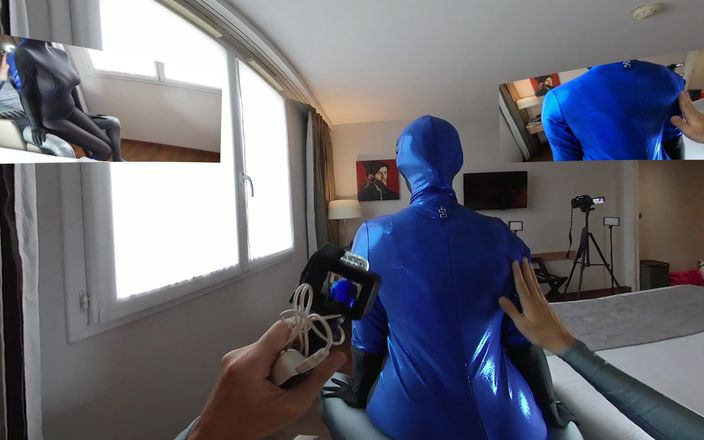 Nylon Xtreme VR: Nora fox anal zentai bi renk sanal gerçeklik 3d 180