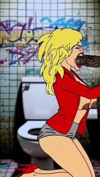 Biała żona ssie wielki czarny kutas w brudnej publicznej toalecie. Żona Sex oralny BBC Glory Hole