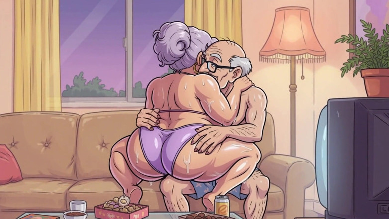 Huge Boobs: Zlobivý starý pár v domácí animace