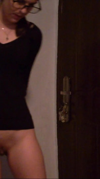 Sexy Teen Has Full Bladder and She Is Desperate to Pee, She Takes Her Panties off and Pee on the Floor