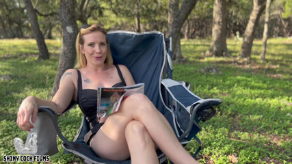 Jane Cane: Risky outdoor JOI