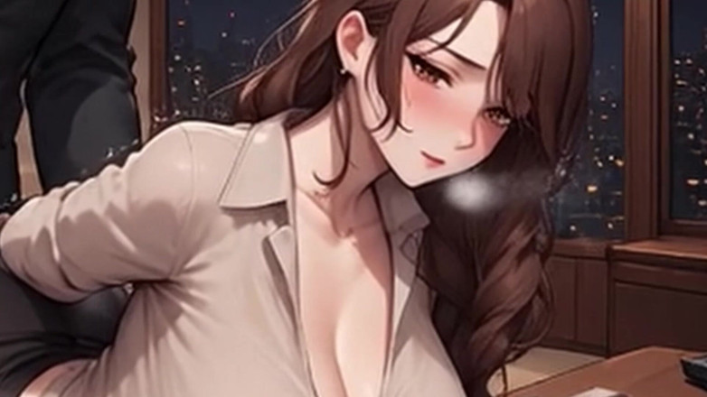 Aiwaifuloops: Waifu sekretärin pOV – rote dessous &amp; haarvielfalt, büro-nahaufnahme ficken