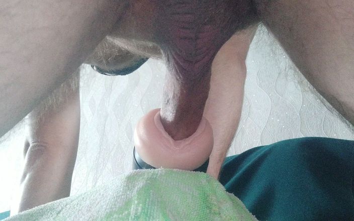 Hot gay cumming: Guy Moaning and Shaking While Cumming Inside a Fake Pussy