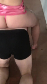 Bombshell Ride Slave Around the Pool