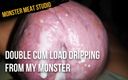 Monster meat studio: Dubbel sperma belastning droppar från mitt monster