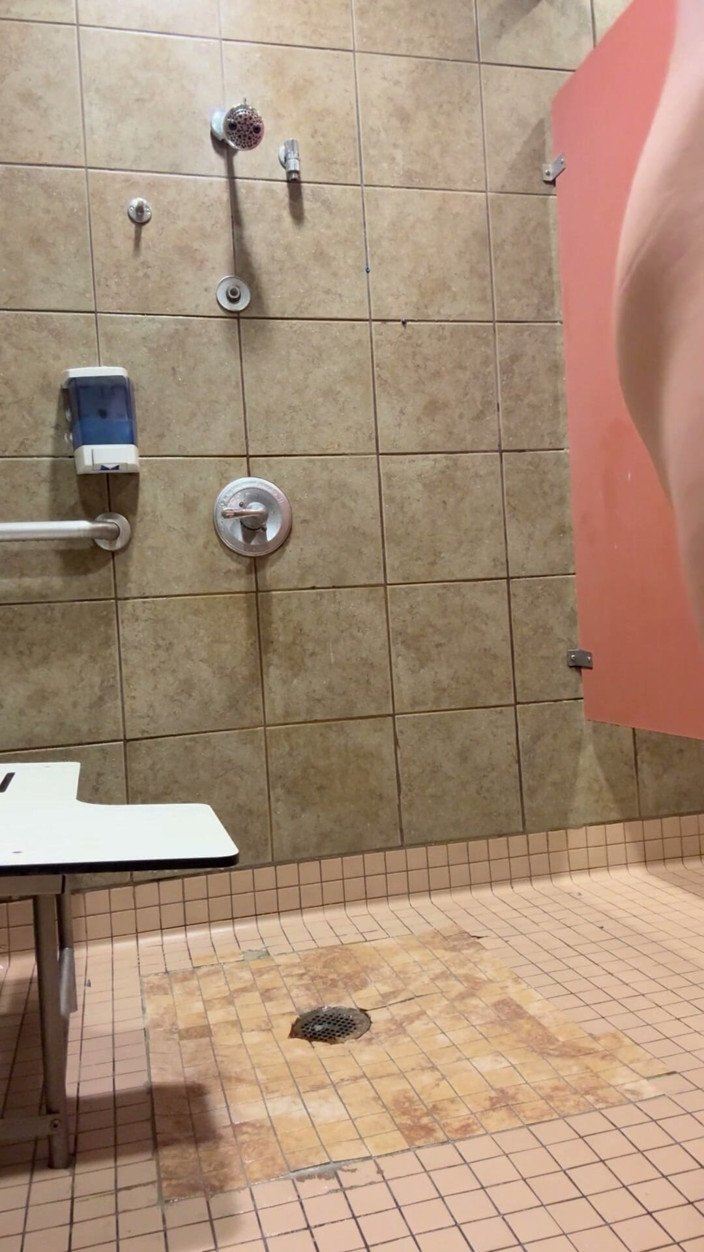 Barenakedmuscles: Barenakedmuscles Owns the Gym Shower - Pecs, V-taper, Tight Ass, Then...