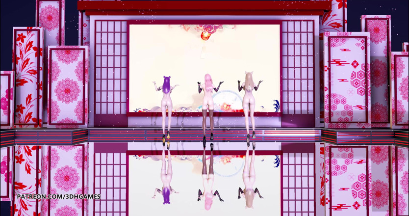 3D-Hentai Games: Tougen renka - tarian bugil ahri kaisa seraphine dengan tarian erotis...
