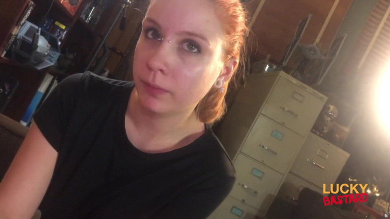 Brookland Brothers: Redhead teen gives blowjob to a luck bastard