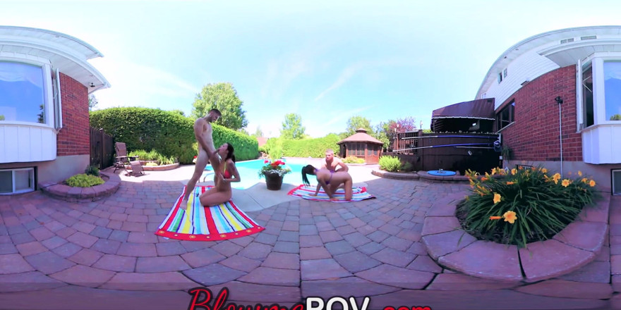 Blow me POV: VR pasangan bertukar pesta seks berempat