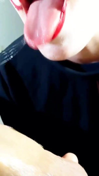 Halloween deep throat and cum swallow gargle