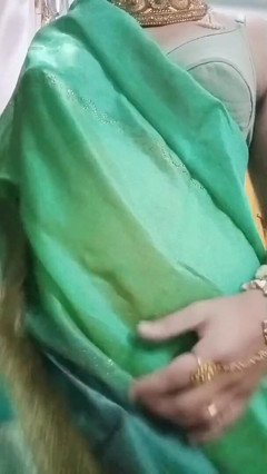 Indian Crossdresser Bottom Gaurisissy Pressing and Playing with Her Big Boobs in Blue Saree Real Homemade Sex thumbnail