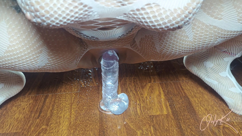 Only Ku: MILF berambut merah mengongkek dirinya dengan dildo di cermin, pancutan...