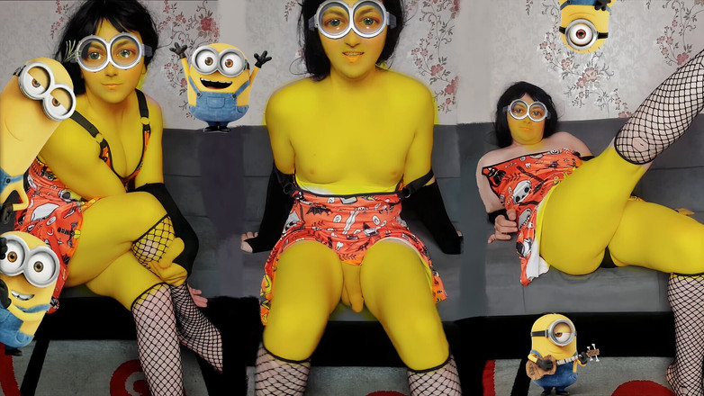 Kitty_Cross: Minions pojke till flicka Shemale gula ben