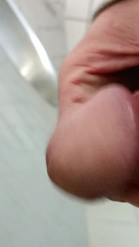 Two Loads at the Urinals Close up Big Cock Wanking and Cumming in Outdoor