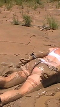 Julie Cunningham in Lingerie Wriggles Hard in Mud Hogtied with Chains. Sploshing Dirty Whore. Huge Tits Covered in Mud.