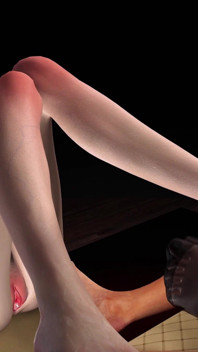 3D trekant sex footjob sex med två kåta slampa brud