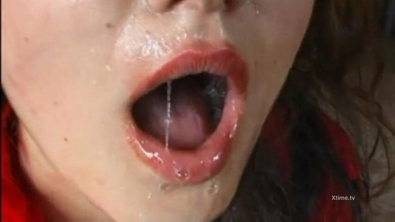 Monster Cocks: Brunette facing a black and white pair of cocks