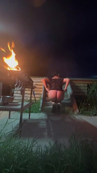 Stairway Tease by the Fire - Sheer Top, Thong & Slow Dance