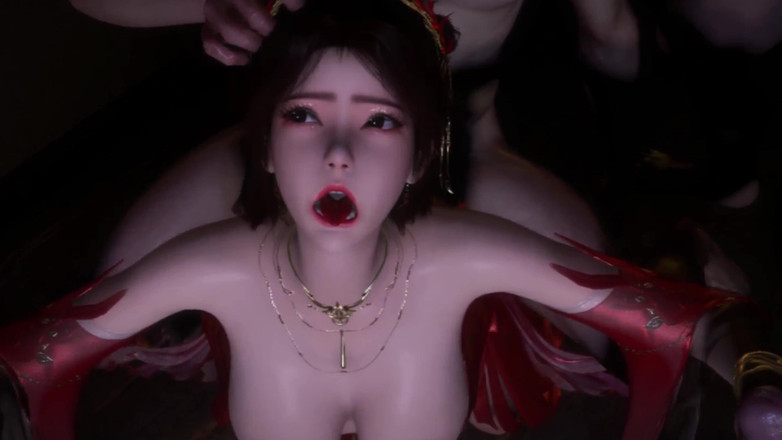 Why fuck so hard: 3D巨乳痴女が初めての輪姦セックスを