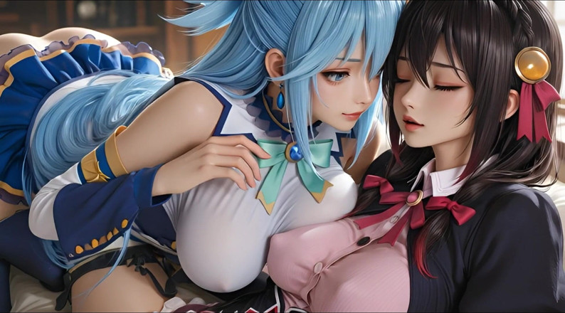 Iani media: Sfw Aqua y Yunyun de Konosuba show suave tocando y...